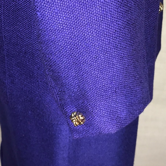 Vintage Doncaster 2 piece silk suit, deep purple, size 6 - Picture 4 of 9